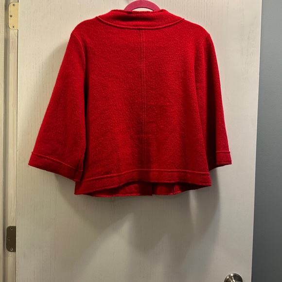Chico’s women’s jacket. Size 8 or Chico’s Size 1 Red. Toggle closure. 💯 wool. - Picture 2 of 6